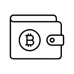 Obraz premium Bitcoin wallet icon for cryptocurrency digital currency and blockchain technology concept design