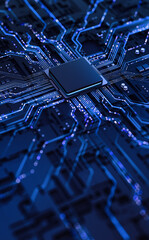 Processor chip on circuit board with copy space for design