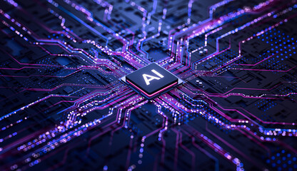 Artificial Intelligence AI Processor on Circuit Board