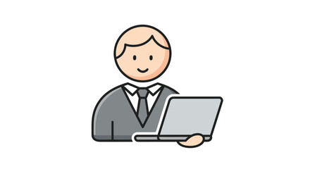 Professional Man in Suit Working on a Laptop Computer.