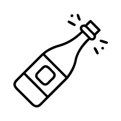 Celebrate new year champagne bottle popping open icon vector illustration design element graphic 90