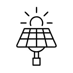 Solar panel energy icon vector illustration, renewable energy, sustainable power, clean energy source