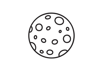 Hand drawn moon illustration, simple lunar design for astronomy projects and stickers