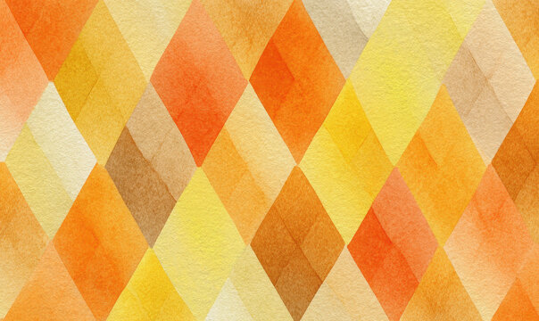 Abstract geometric pattern of overlapping rhombuses in warm autumnal colors.