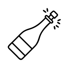 Celebrate with popping champagne bottle vector icon illustration for new year's eve party event