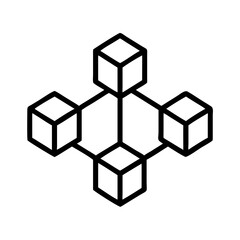Connected cubes network diagram vector illustration for blockchain technology concept design