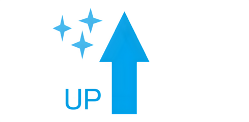 3D Up Arrow with Blue Stars Minimalist Vector Illustration Isolated on Transparent Background PNG
