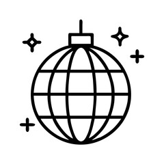 Disco ball vector icon illustration, party celebration, nightclub decoration, shiny light effect design