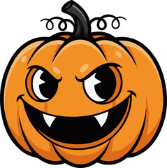 Halloween pumpkin with big mischievous eyes