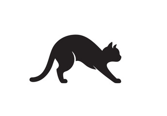 Fototapeta premium Elegant black cat silhouette, poised and ready to pounce with sleek modern design