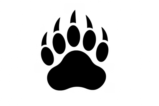 Bear paw print icon graphic on transparent background