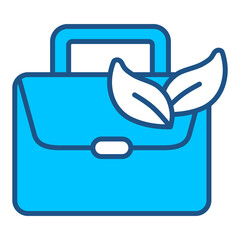 Sustainable Travel Icon In Blue Monochrome Flat Design, Vector Illustration