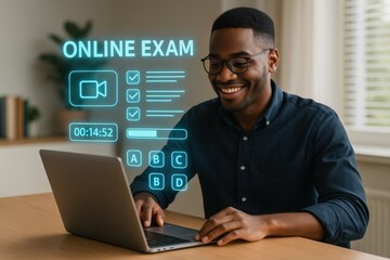 Online exam taking experience home office digital learning indoor user perspective virtual education strategies