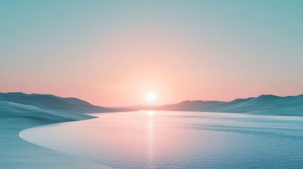 Naklejka premium Minimalist pink sunset with floating sphere design high resolution picture