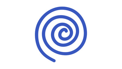 Blue Spiral Design on transparent Background: Abstract Geometric Illustration, Minimalist Graphic Element, Artful Swirl, Circular Pattern, Simplicity