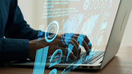 Explore the realm of business data analytics with this image showcasing a user engaging with advanced analytical metrics on a modern laptop, driving insights and strategic decisions. Cipher