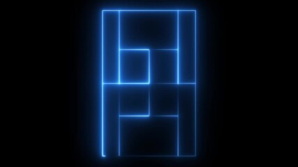  tennis court icon animation on black background .futuristic digital icon video of a high-tech  tennis court .4k motion graphics . - Powered by Adobe