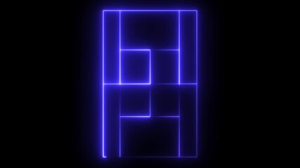 tennis court icon animation on black background .futuristic digital icon video of a high-tech tennis court .4k motion graphics . - Powered by Adobe