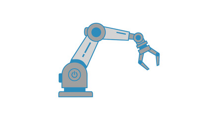 Robotic Arm Illustration with Blue and Gray Color Scheme.