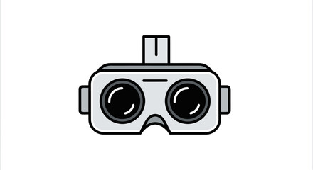 Simple Line Art Illustration of a VR Headset.