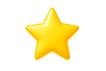 A single bright yellow star shape isolated on transparent background