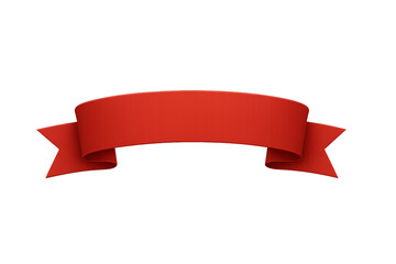 Red ribbon banner isolated on transparent background