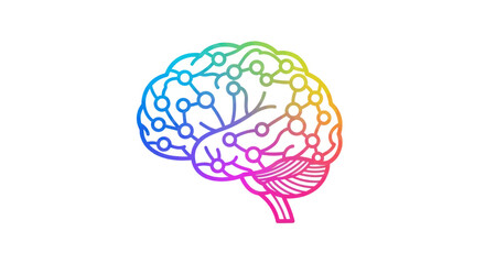 Colorful Abstract Brain Network Illustration with Neural Connections.