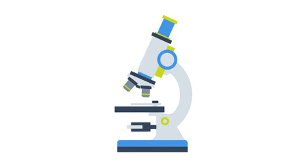 Vector Illustration of a Modern Laboratory Microscope.