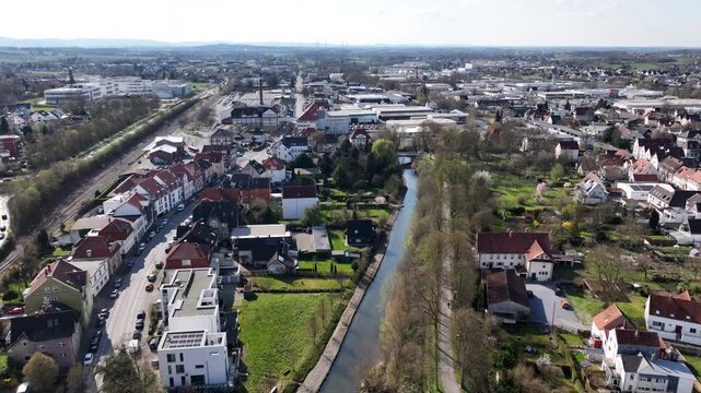 Small town view of Lemgo cityscape in germany
