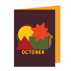 Cute October Lettering Vector typography  for Greeting Cards and Stickers