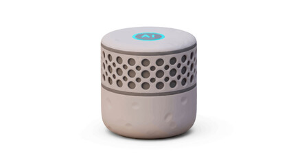 Modern Cylindrical Air Purifier with Decorative Perforations.
