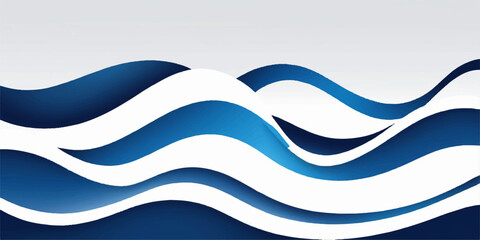 Abstract blue wave vector background design with line pattern for web banner template