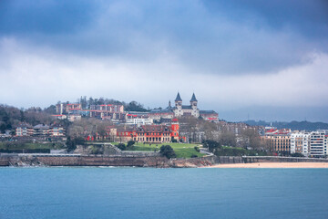 Miramar palace bathed by La Concha bay at Donostia-San Sebastian, Basque Country.