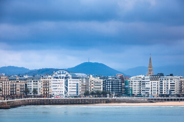 View of La Concha bay at Donostia-San Sebastian, at the Basque Country.