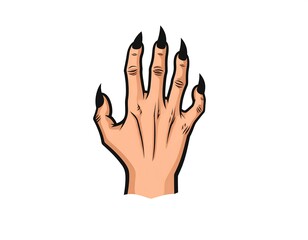 Cartoon hand with sharp claws