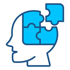 Analysis Icon In Blue Monochrome Flat Design, Vector Illustration