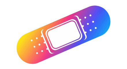 Colorful Bandage with White Center and Perforations.