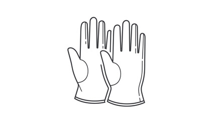 Obraz premium Simple Line Drawing of a Pair of Protective Gloves.