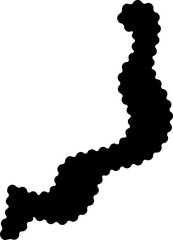 Organic black shape with a continuous wavy border and smooth flowing contour.