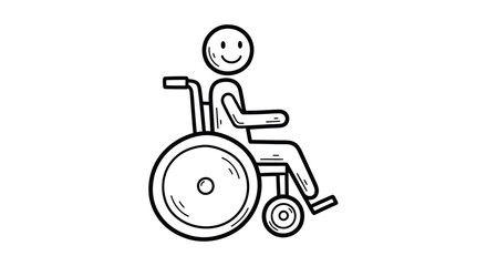 Simple Hand-Drawn Illustration of Person in Wheelchair.