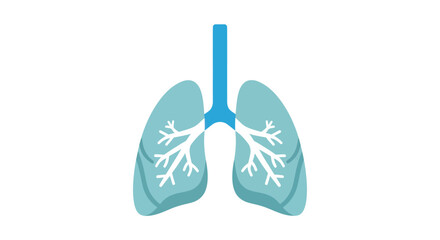 Stylized Illustration of Human Lungs with Bronchial Tree.