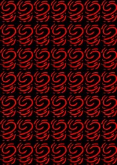 Red swirl pattern on black background in modern graphic design  