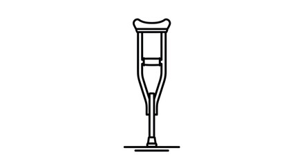 Simple Line Art Illustration of a Medical Crutch.