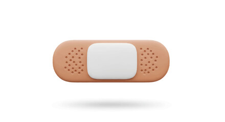 A single flesh-colored adhesive bandage with a white gauze pad for first aid.