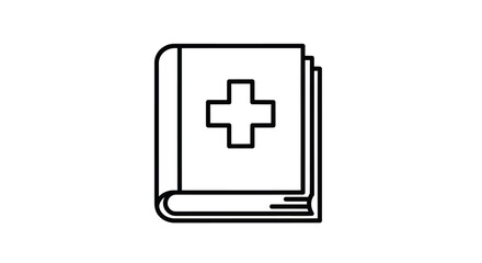 Medical Textbook with Cross Symbol - Healthcare Education Resource.