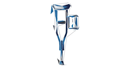 Metallic forearm crutches with adjustable height and rubber tips.