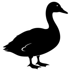 Minimal black duck silhouette vector illustration isolated for digital design and creative projects