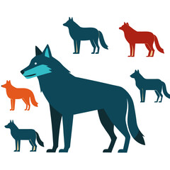 Running wolf wild gray wolf animal icon canis lupus
