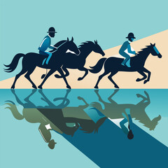 Flat design cowboy silhouette illustration