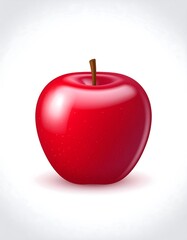 Red glossy apple illustration